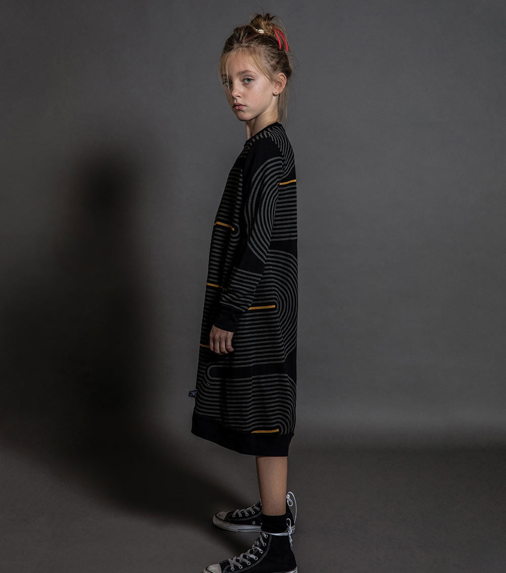 Kid | Spiral A Dress | Black