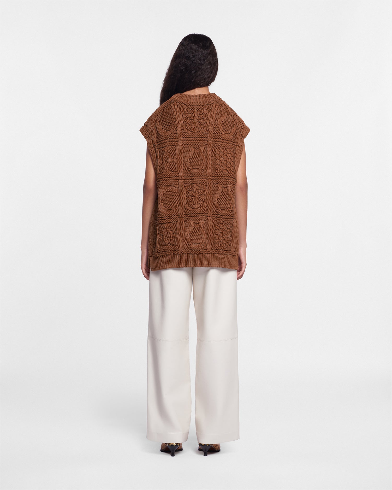 Unisex | Terence Cable-Knit Cotton-Blend Vest | Brown