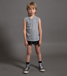 Kid | Sewing Pattern Sleeveless Shirt | Heather Grey