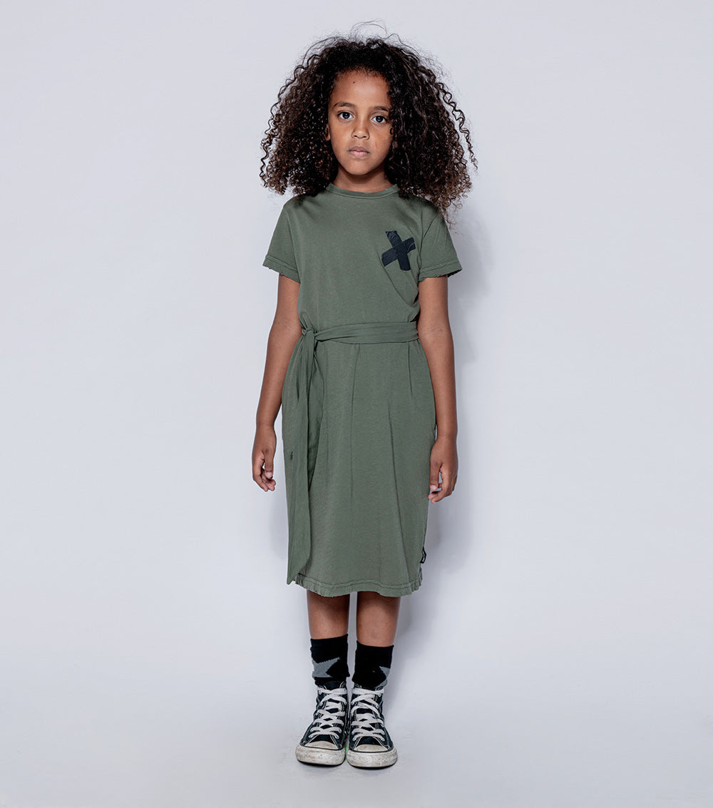 Kid | T-Shirt Dress | Olive