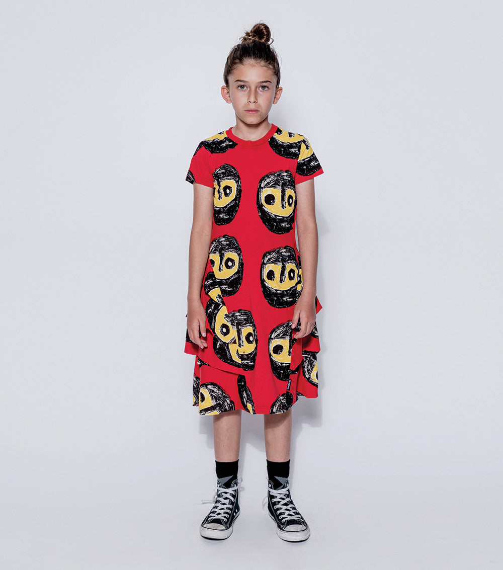 Kid | The Warriors Layered Dress | Red