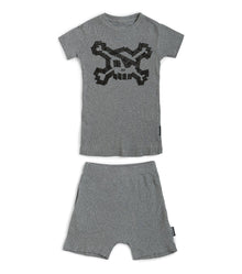 Kid | Masking Tape Skull Loungewear | Heather Grey