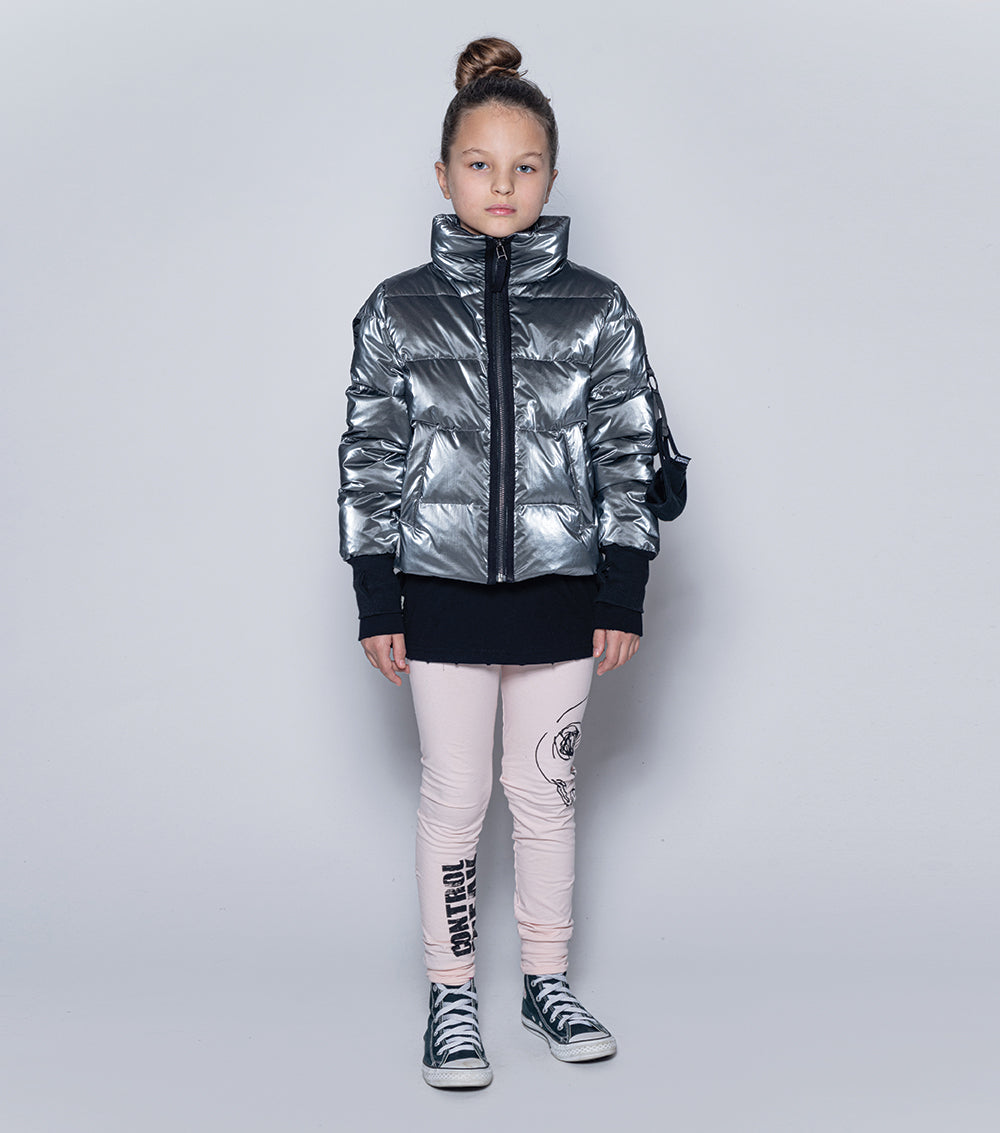 Kid | Attention Fluffy Down Jacket | Dark Silver