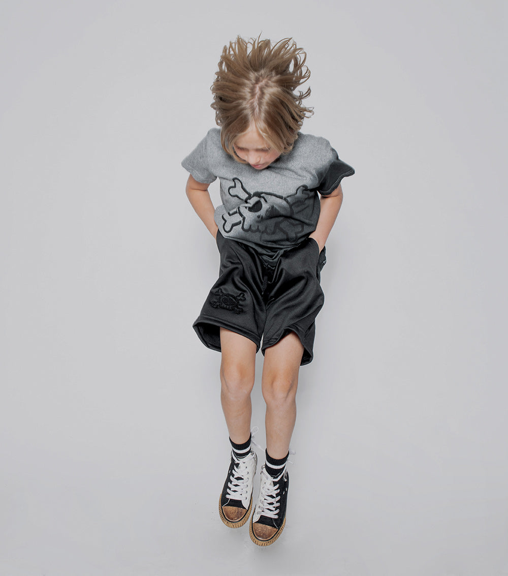 Kid | Gradient Skull T-Shirt | Dusty Heather Grey