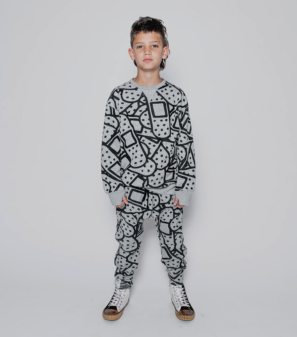 Kid | Light Bandaid Baggy Pants | Ice Grey