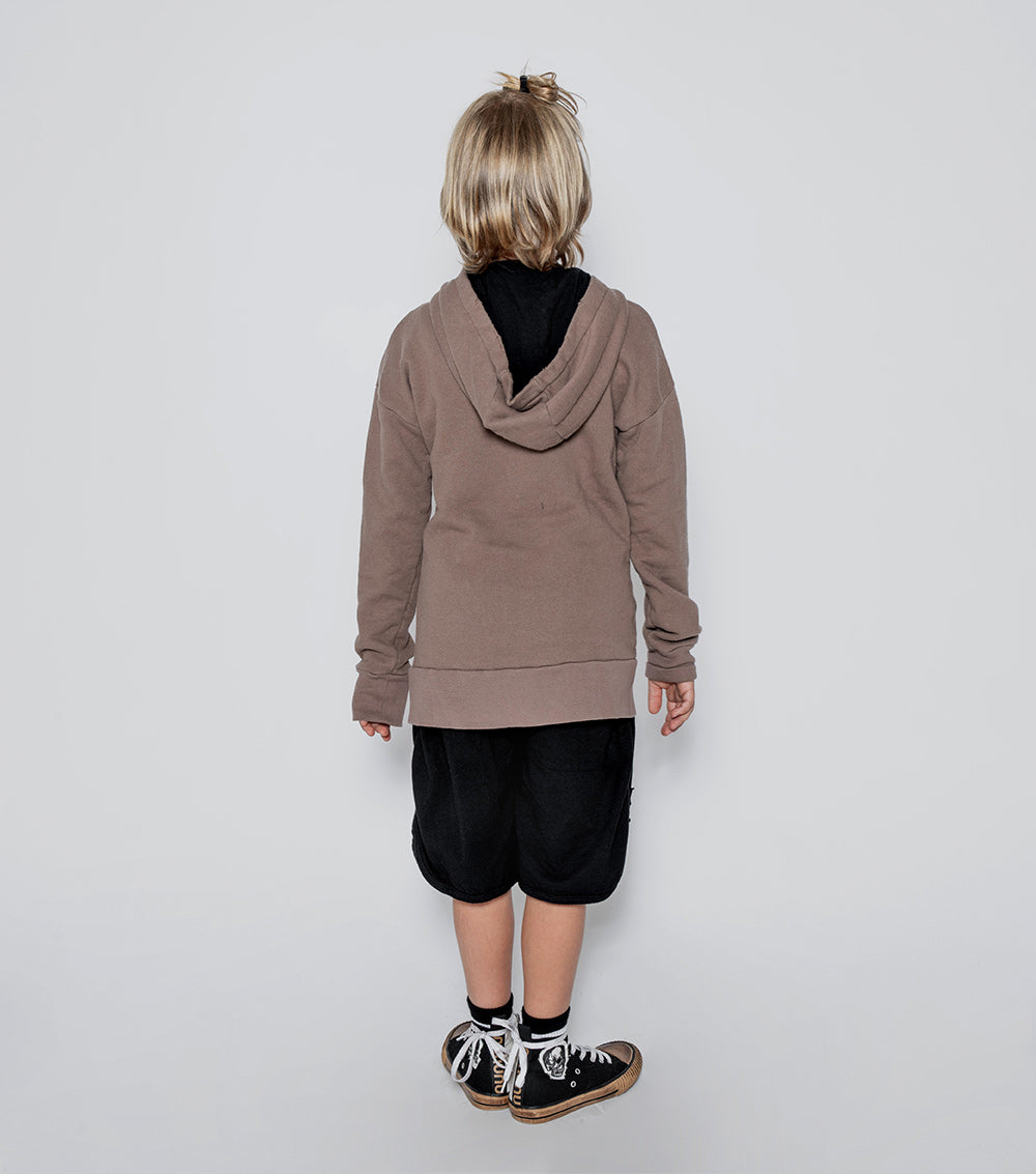 Kid | Rainbow Dude Patch Hoodie | Earth Brown