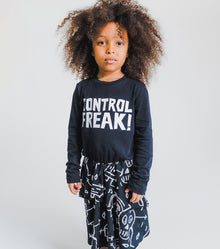 Kid | Goofy Skulls Layered Dress | Black