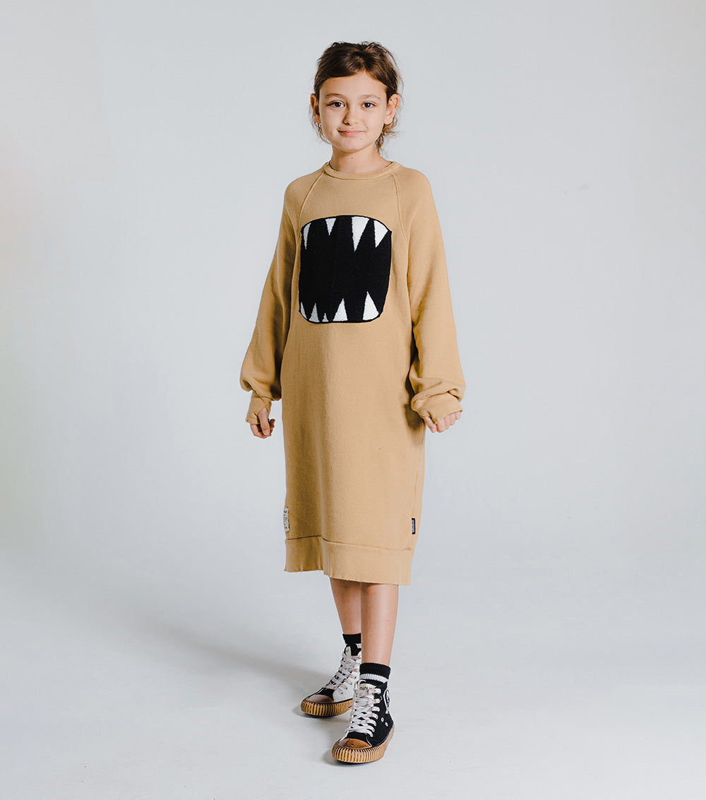 Kid | Fuzzy Roar A Dress | Mocha