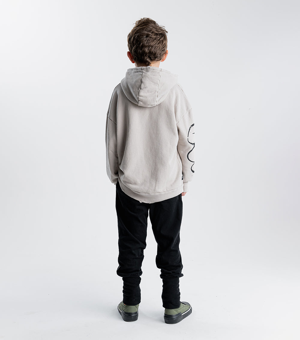 Kid | Pixel Skull Hoodie | Smokey Grey