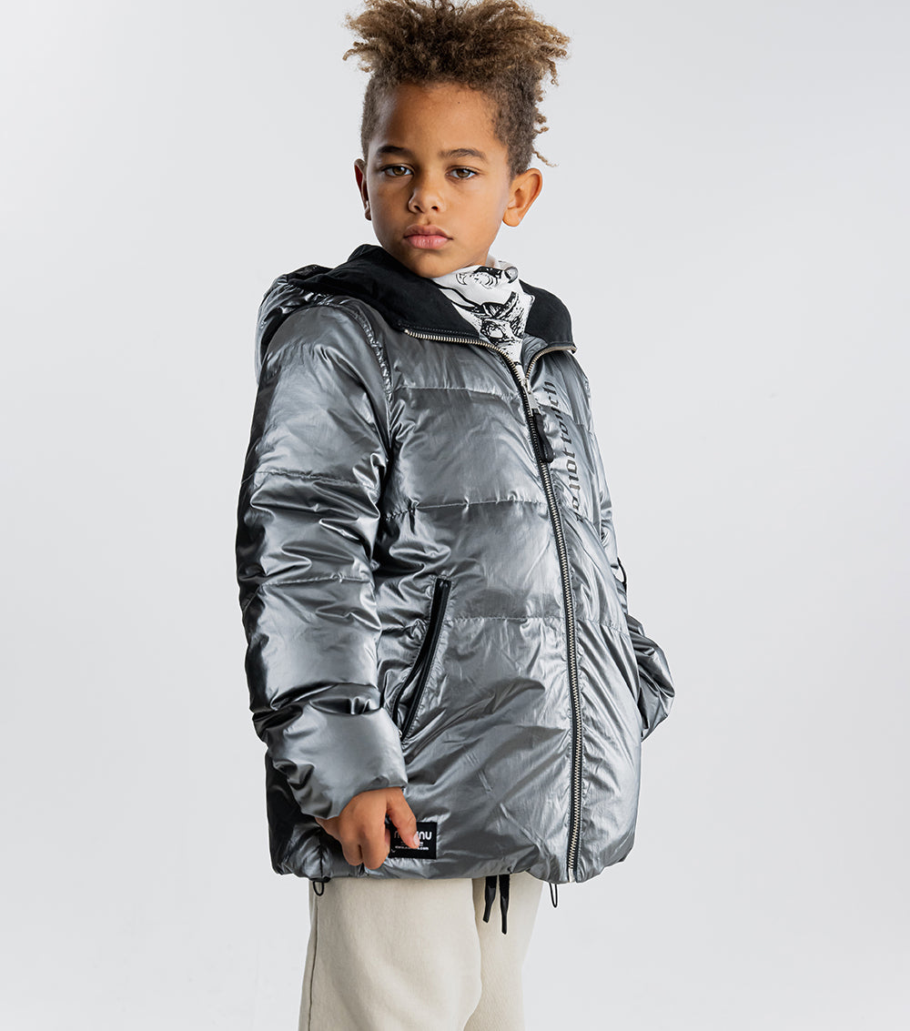 Kid | Moon Inked Down Jacket | Silver