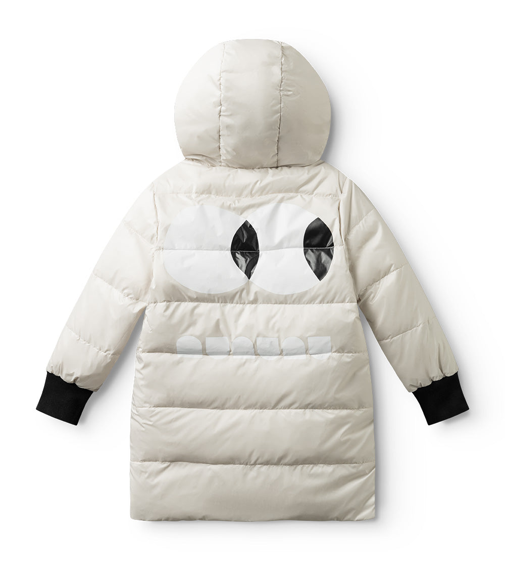 Unisex | Reversible Side Eye Down Coat | Black x Smokey Natural