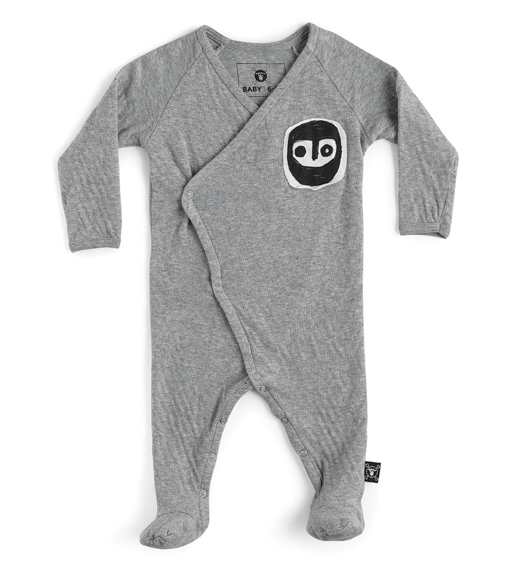 Newborn | Footed Overall | Heather Grey