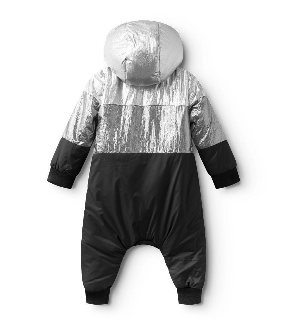 Newborn | Puffy Trio Overall | Black x Silver