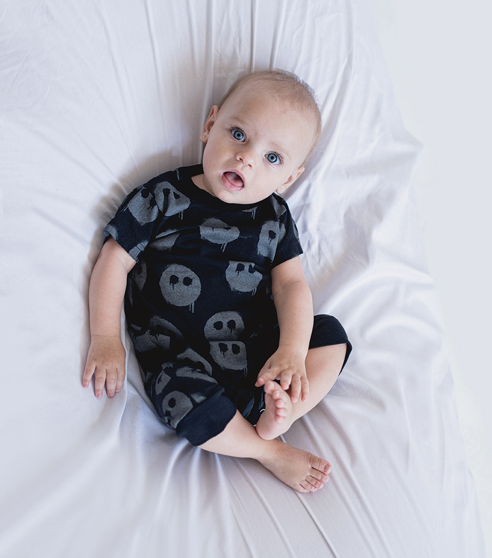 Newborn | Melting Masks Playsuit | Powder Pink