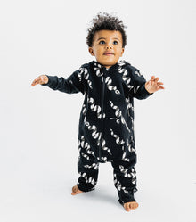 Newborn | Stripey Snakes Hooded Overall | Black
