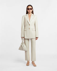 Womens | Hathi Okobor Alt-Leather Blazer | Creme