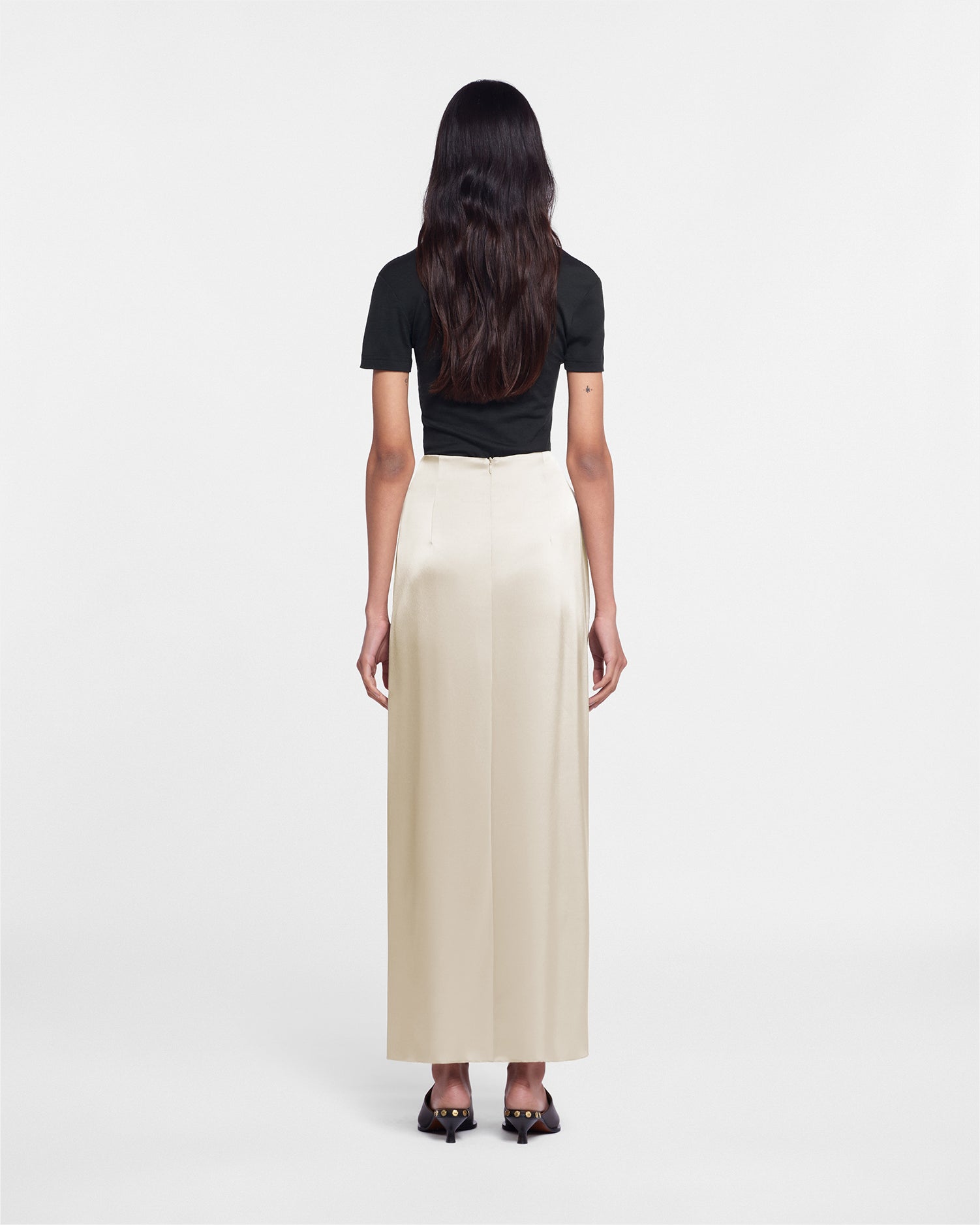 Womens | Heida Slip Satin Wrap Skirt | Porcelain