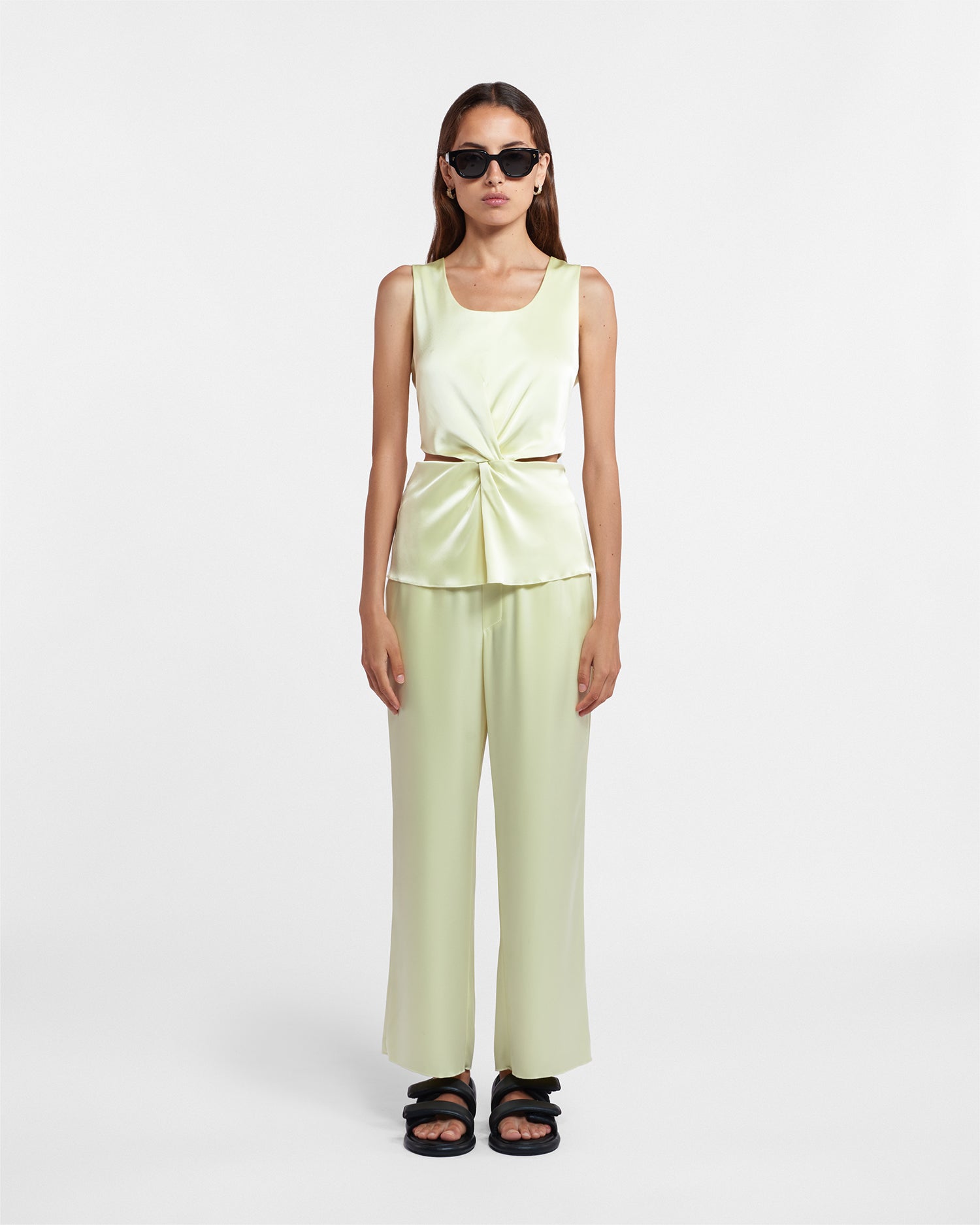 Womens | Odessa Slip Satin Pants | Lumen