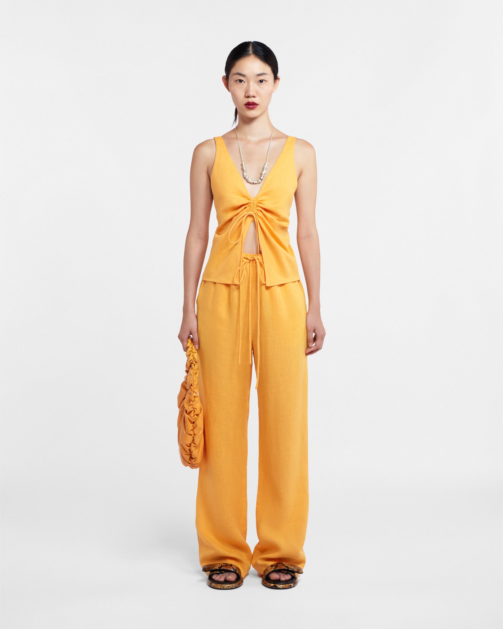 Polyka Linen Pants | Orange Pf23