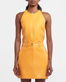 Womens | Miray Okobor Alt-Leather Mini Skirt | Orange Pf23