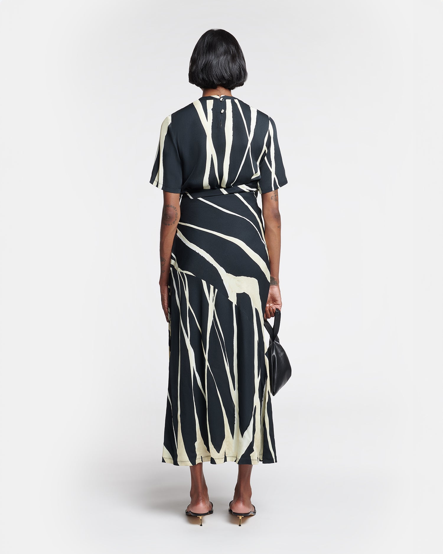 Brantley Printed Georgette Midi Dress | Light Fringe