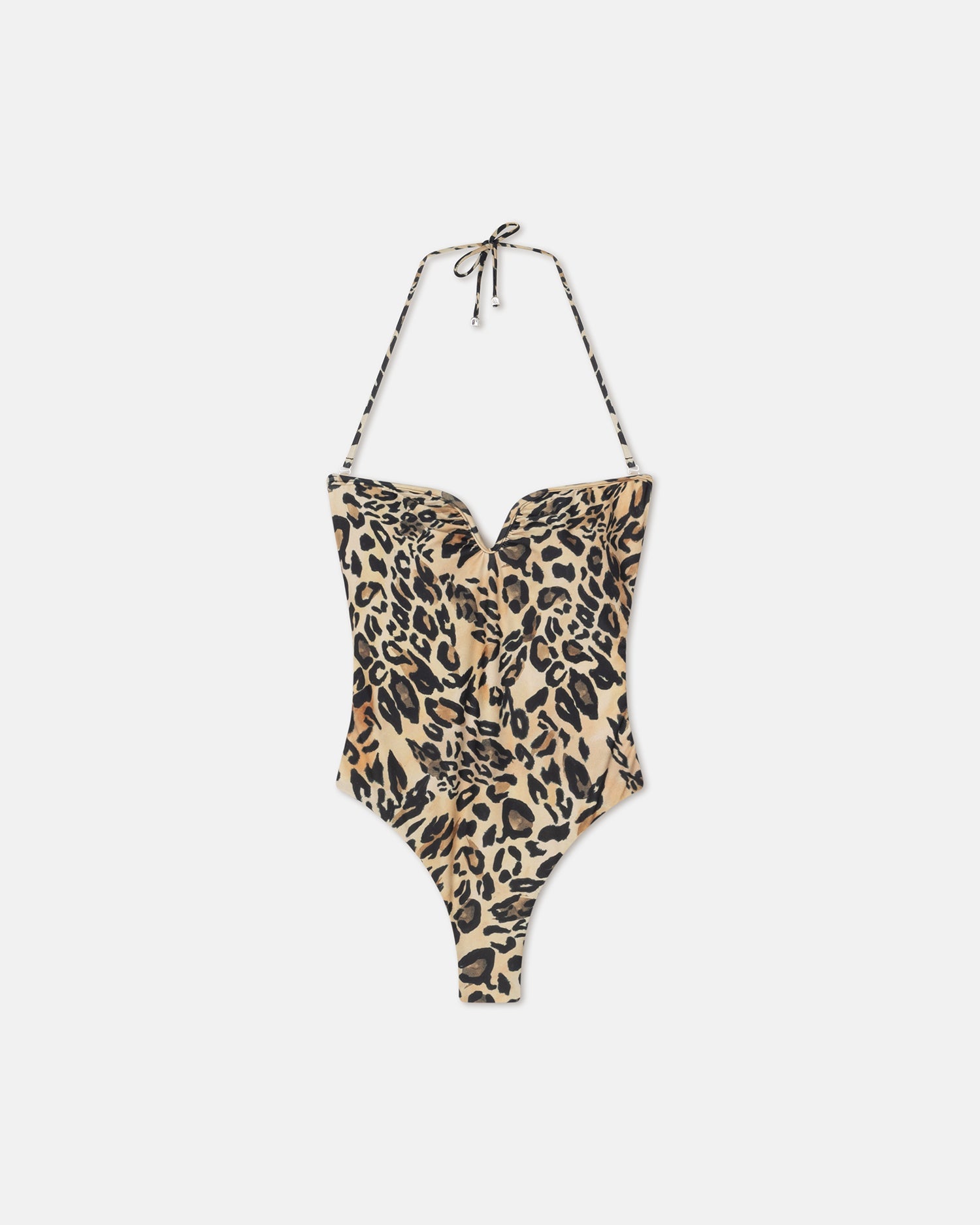 Brissa Ruched Halterneck Swimsuit | Leopard