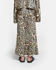 Womens | Sabeen Printed Twill-Silk Midi Skirt | Leopard