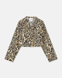 Womens | Vally Cropped Printed Twill-Silk Shirt | Leopard