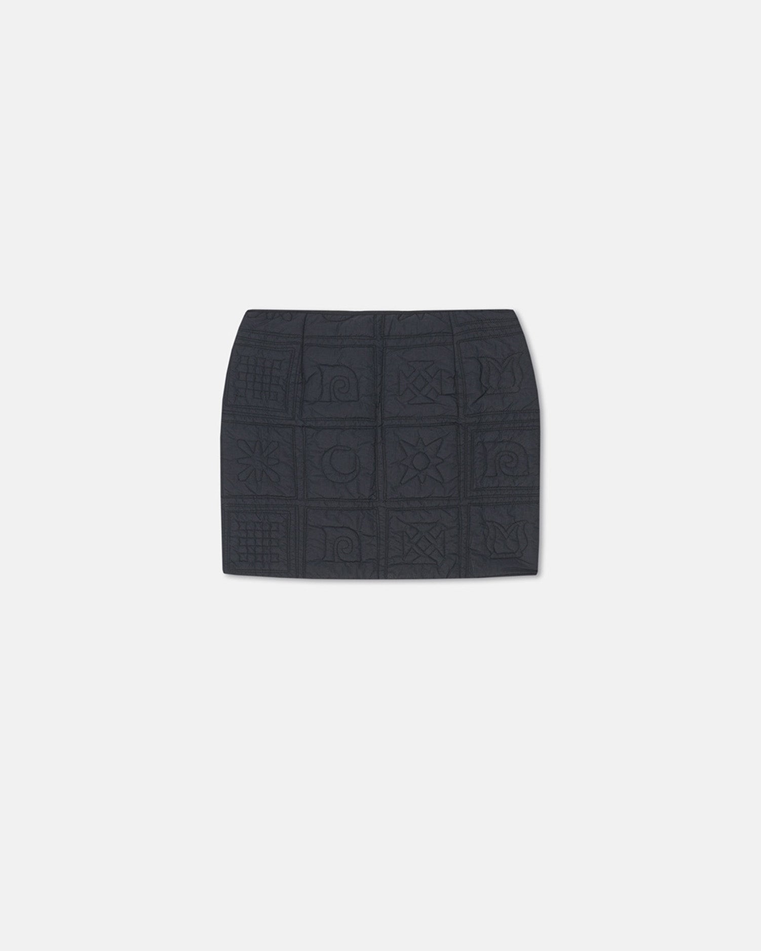 Womens | Dillon Quilted Tech Poplin Mini Skirt | Totem Off Black