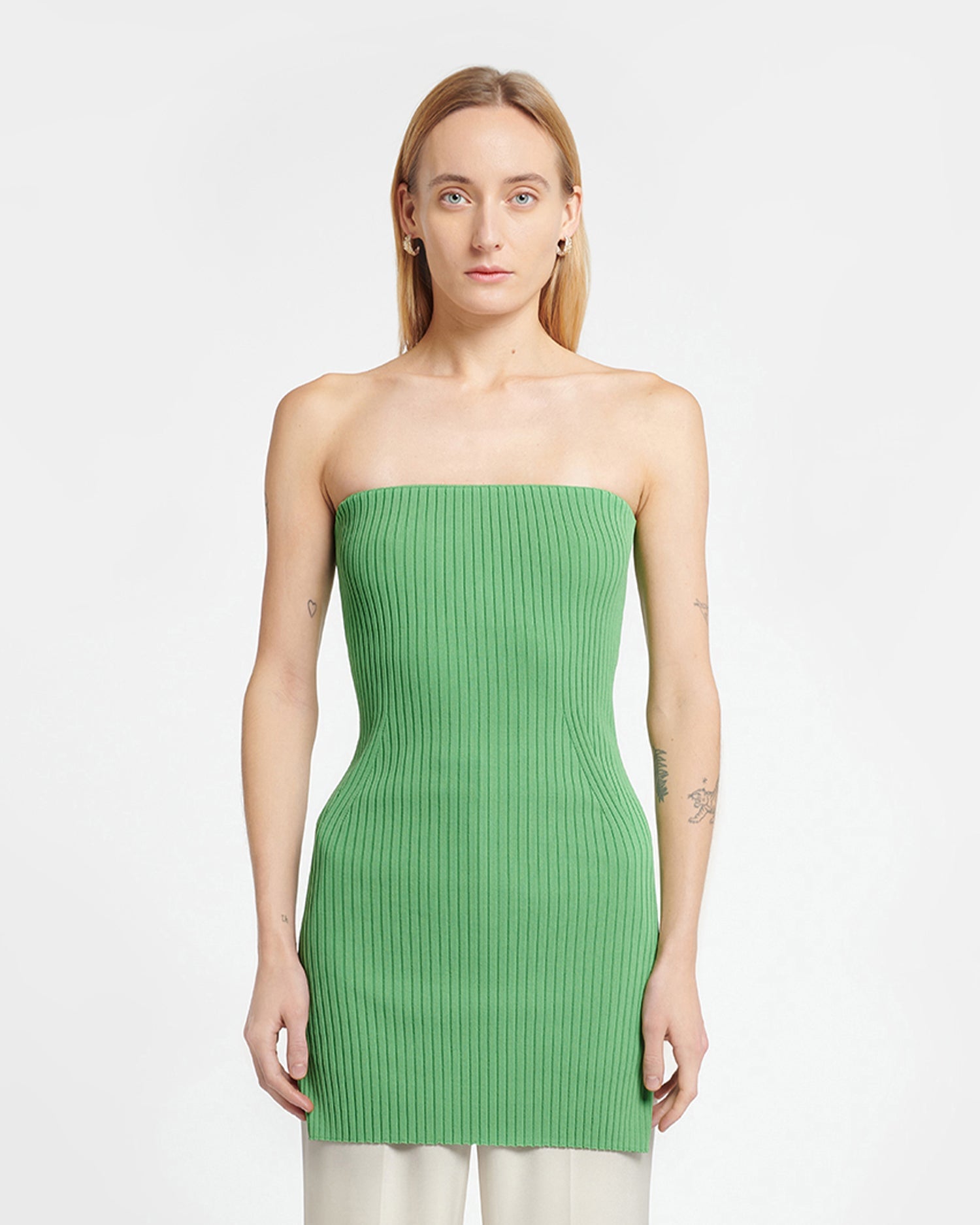 Womens | Brynn Ribbed Sleeveless Top | Green