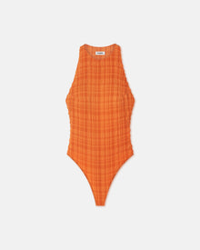 Womens | Irina Seersucker Bodysuit | Sunset Orange