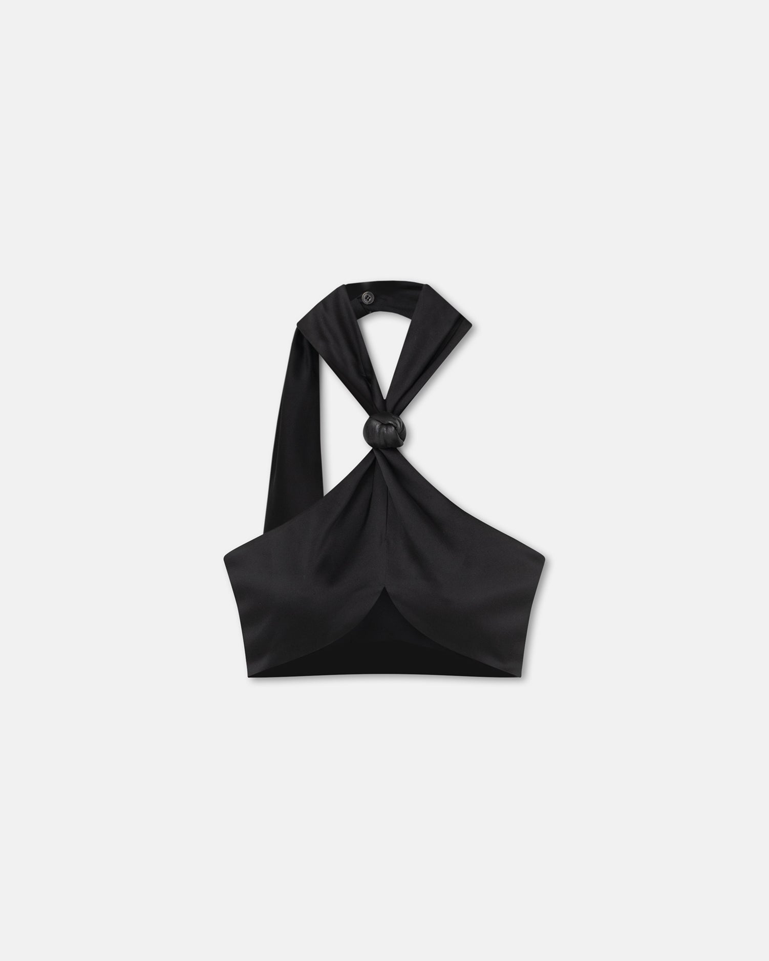 Womens | Maru Knotted Slip Satin Bralette | Black