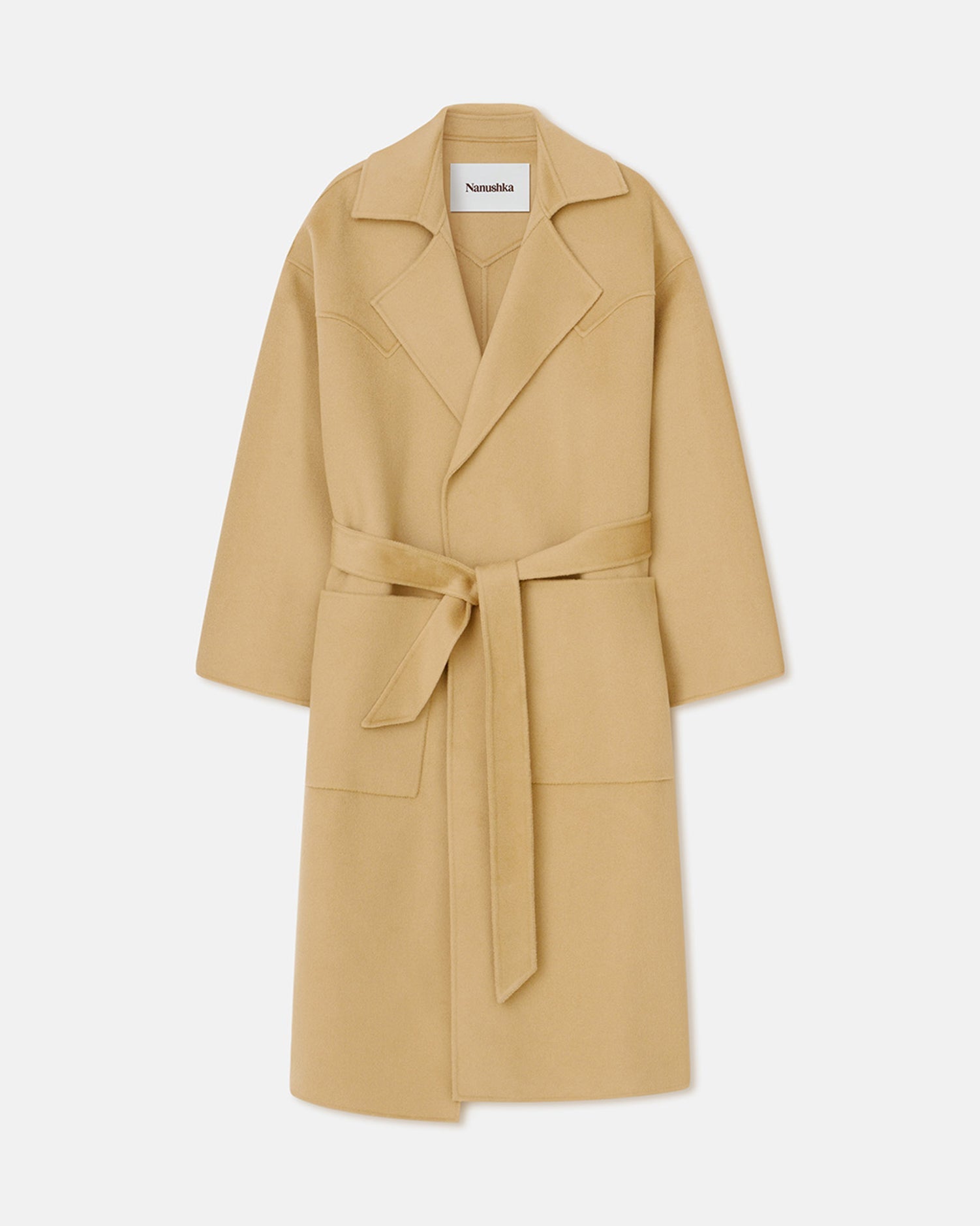 Womens | Alamo Wool Silk Blend Robe Coat | Sun Yellow