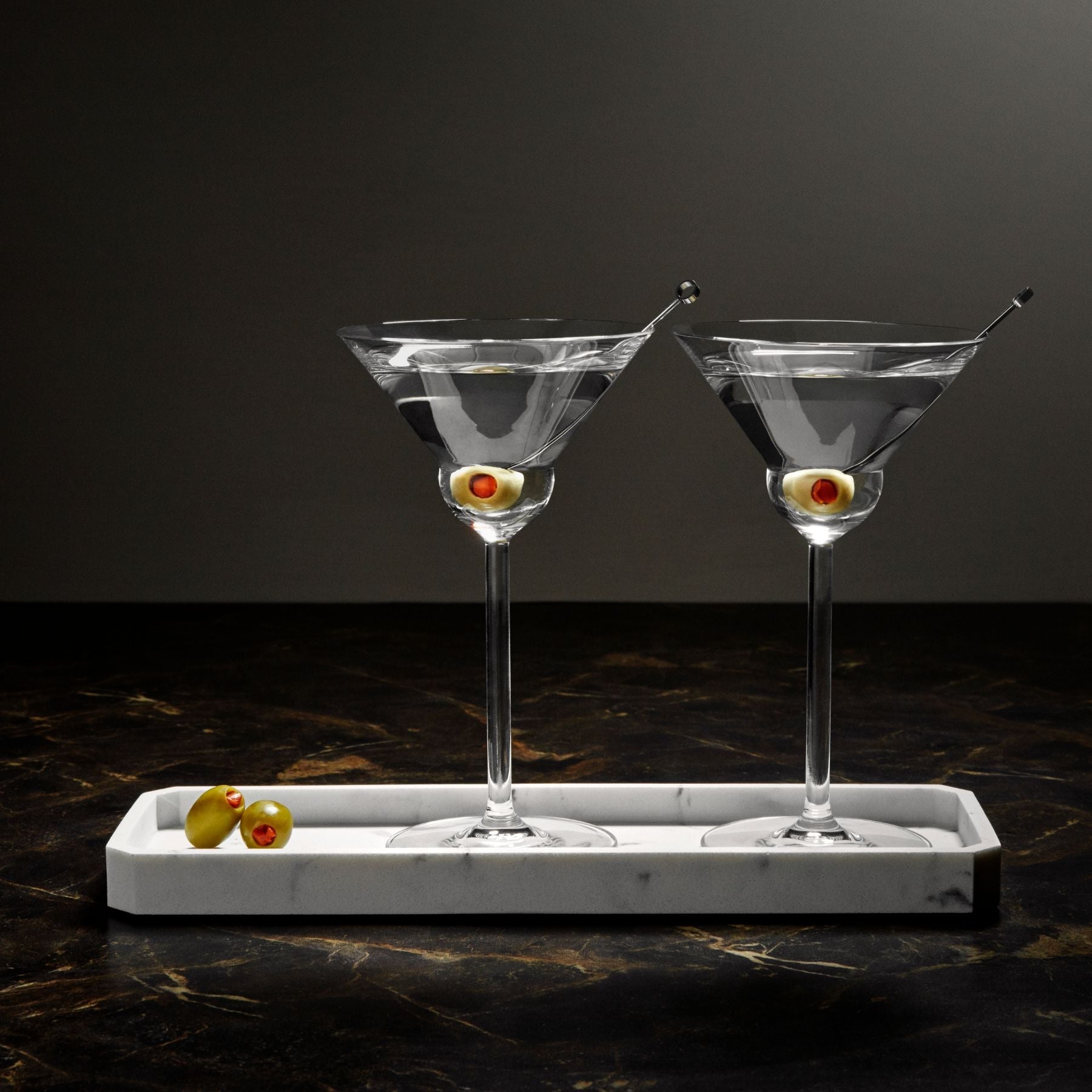 Vintage Martini Glasses - Rounded | Clear Crystal | Set of 2