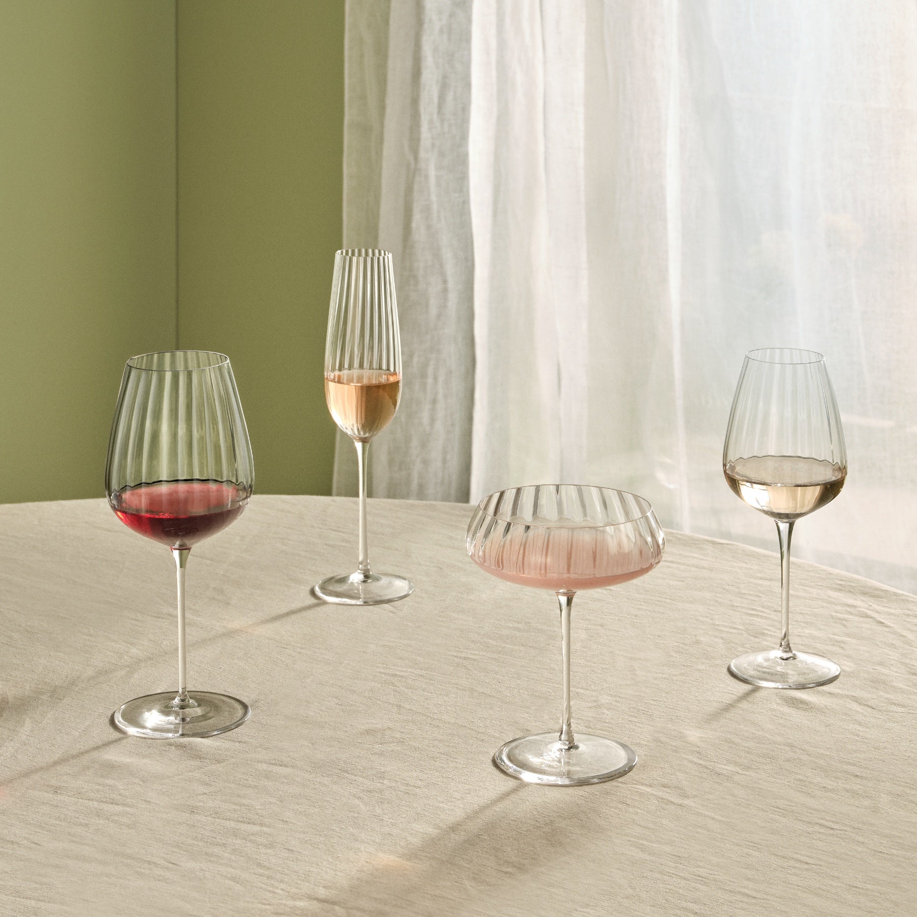 Round Up Sparkling Wine Glasses | Clear Crystal | Set of 2