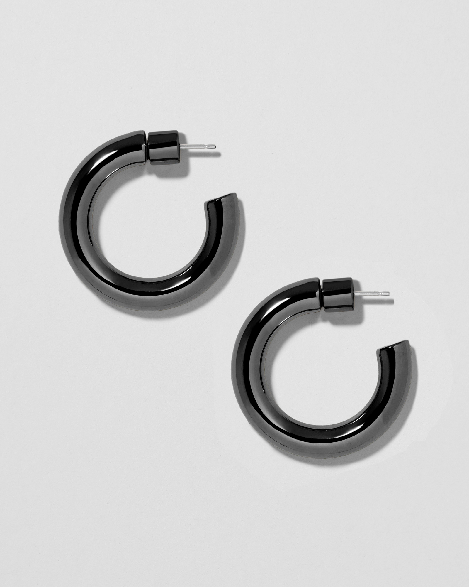 Natasha Huggies earring - side view | gold huggie earrings