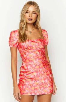 Naya Mini Dress | Orange Floral Print