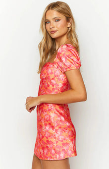 Naya Mini Dress | Orange Floral Print