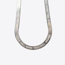 Love Will Make You Feel Insane Herringbone Chain Necklace | Sterling Silver