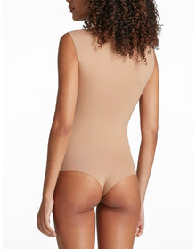 Neoprene Cap Sleeve Bodysuit | Camel