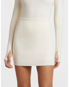 Neoprene Micro-Mini Skirt | Ivory