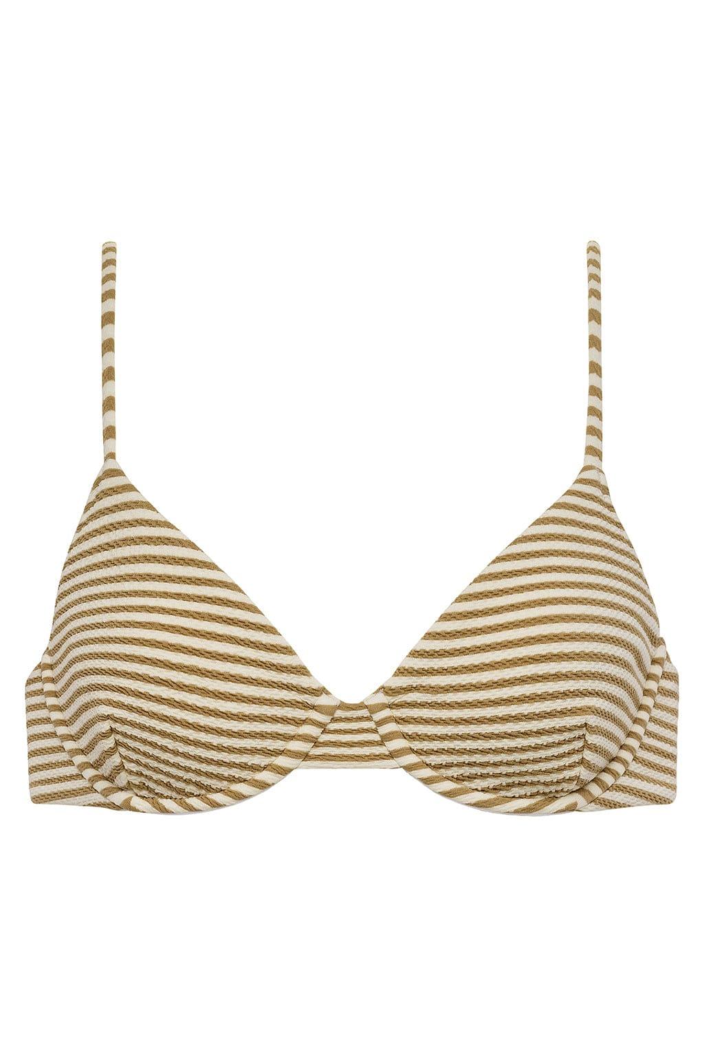 Dainty Bikini Top | Neutral Stripe
