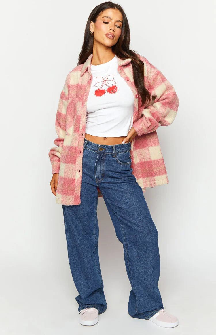 Neve Check Jacket | Pink