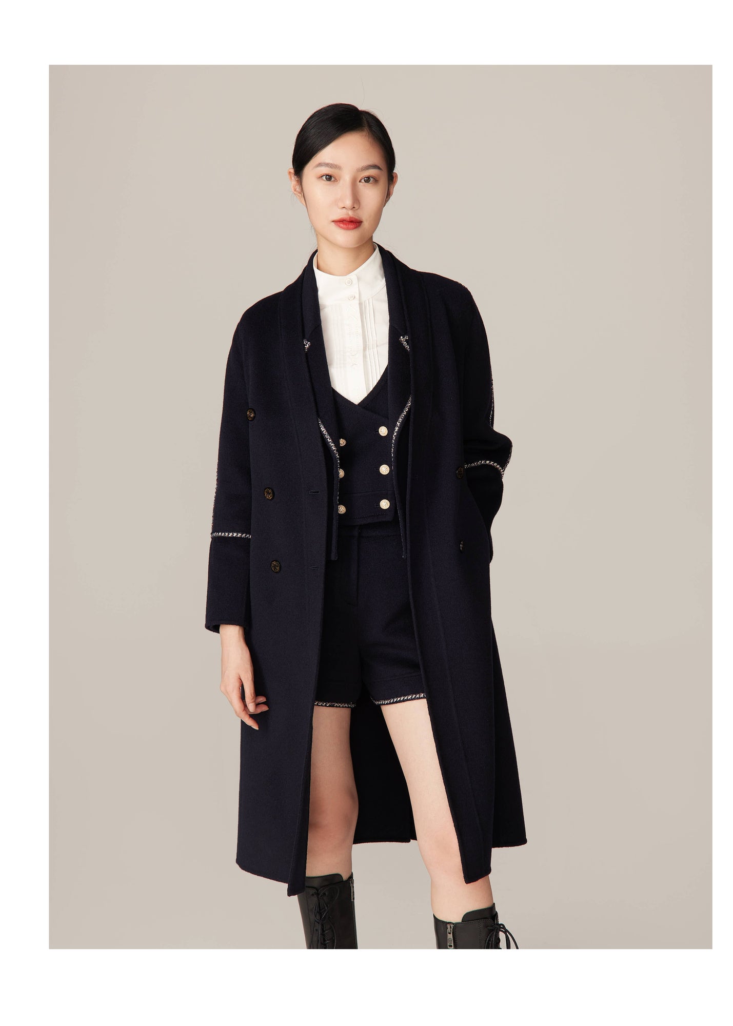 Ngari Cashmere Coat | Navy