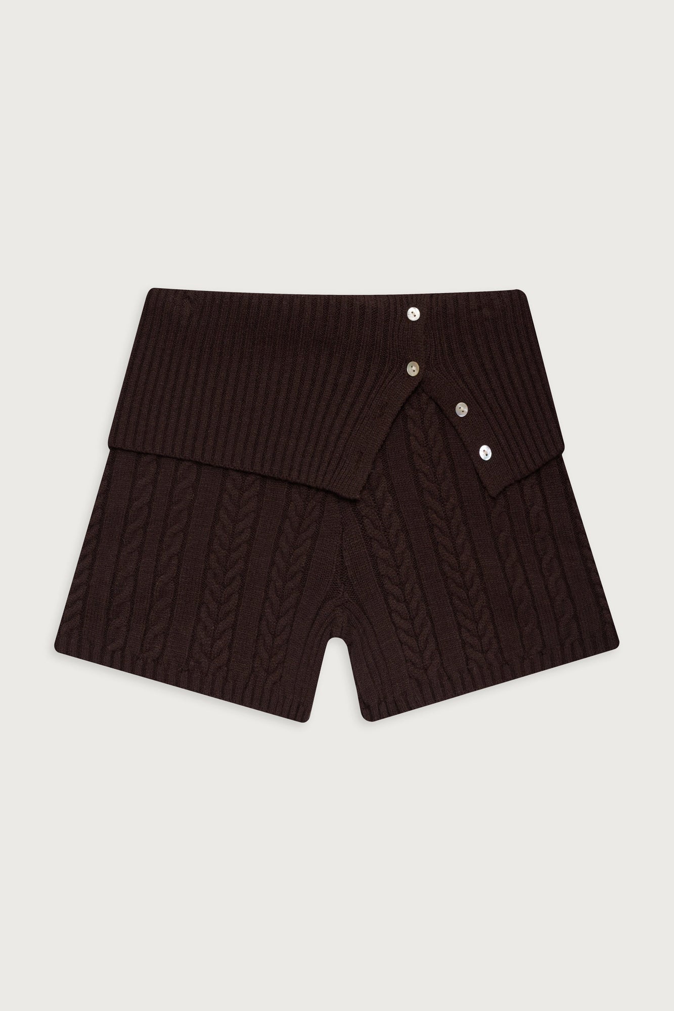 Nolan cable cloud knit mini short mocha