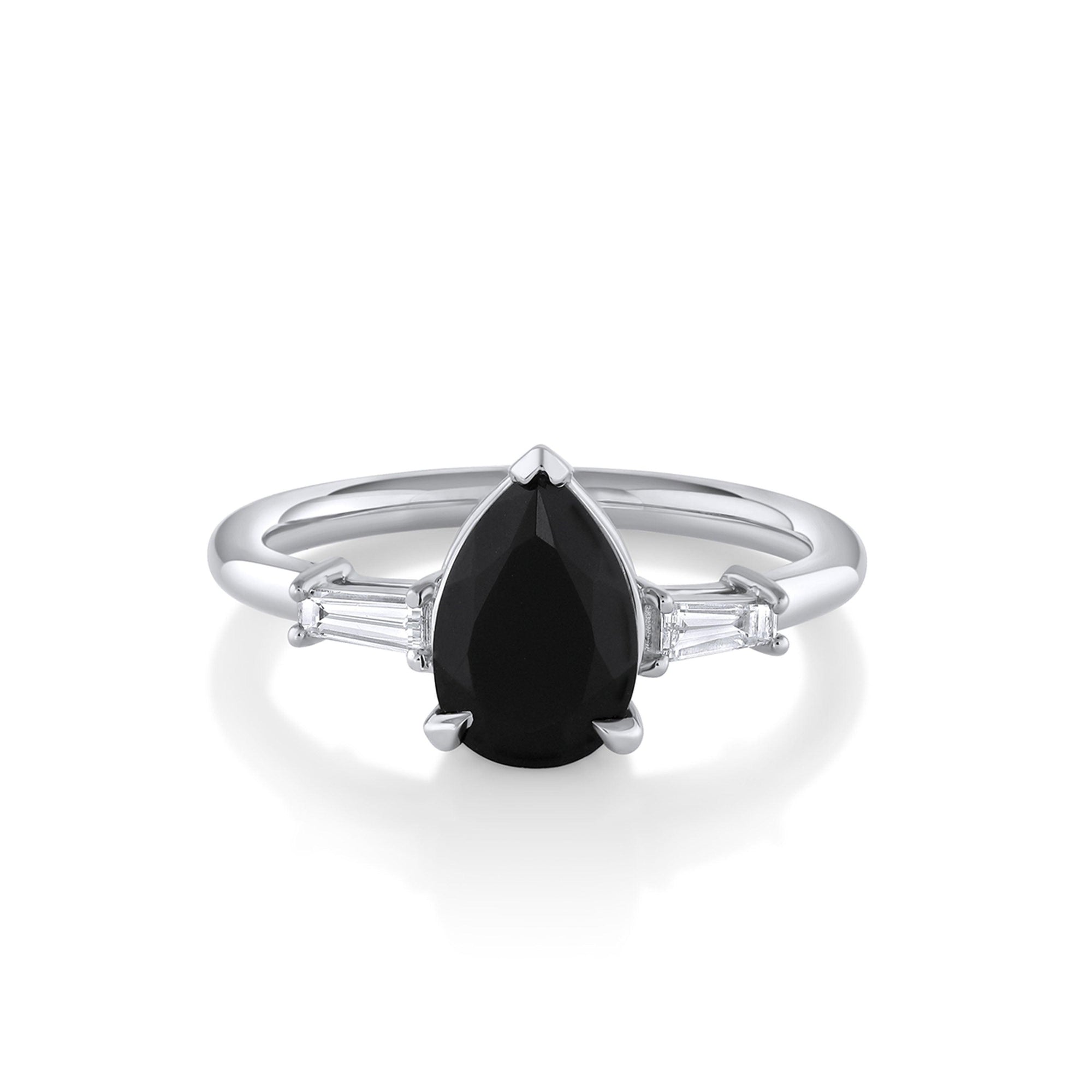 Women | Norah Black Onyx & Diamond Ring | 14k White Gold