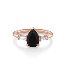 Women | Norah Black Onyx & Diamond Ring | 14k Rose Gold