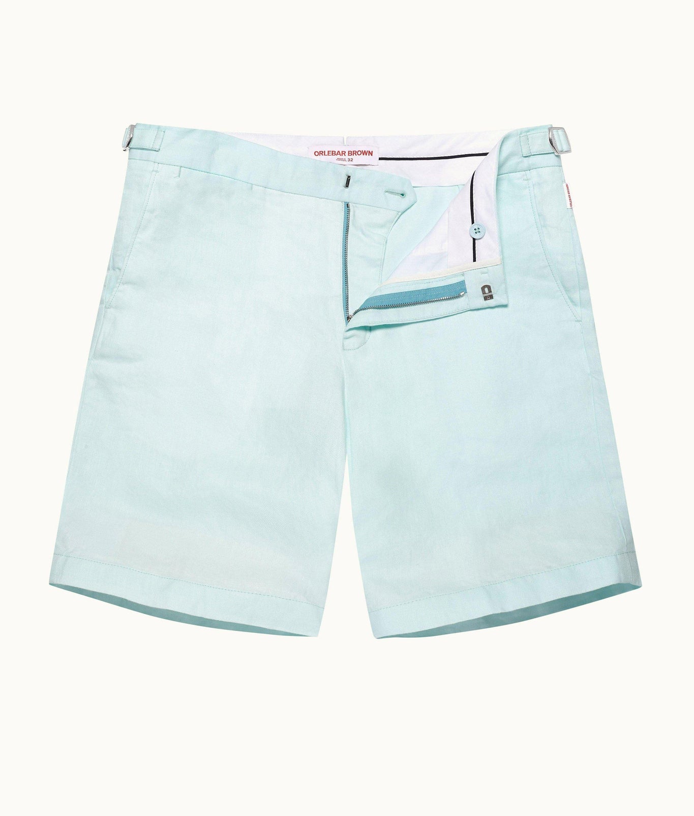 Norwich Linen Tailored Fit Washed Linen Shorts | Clear Sky