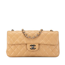 Chanel | Pre-Owned CC Lambskin East West Single Flap | Brown/Beige