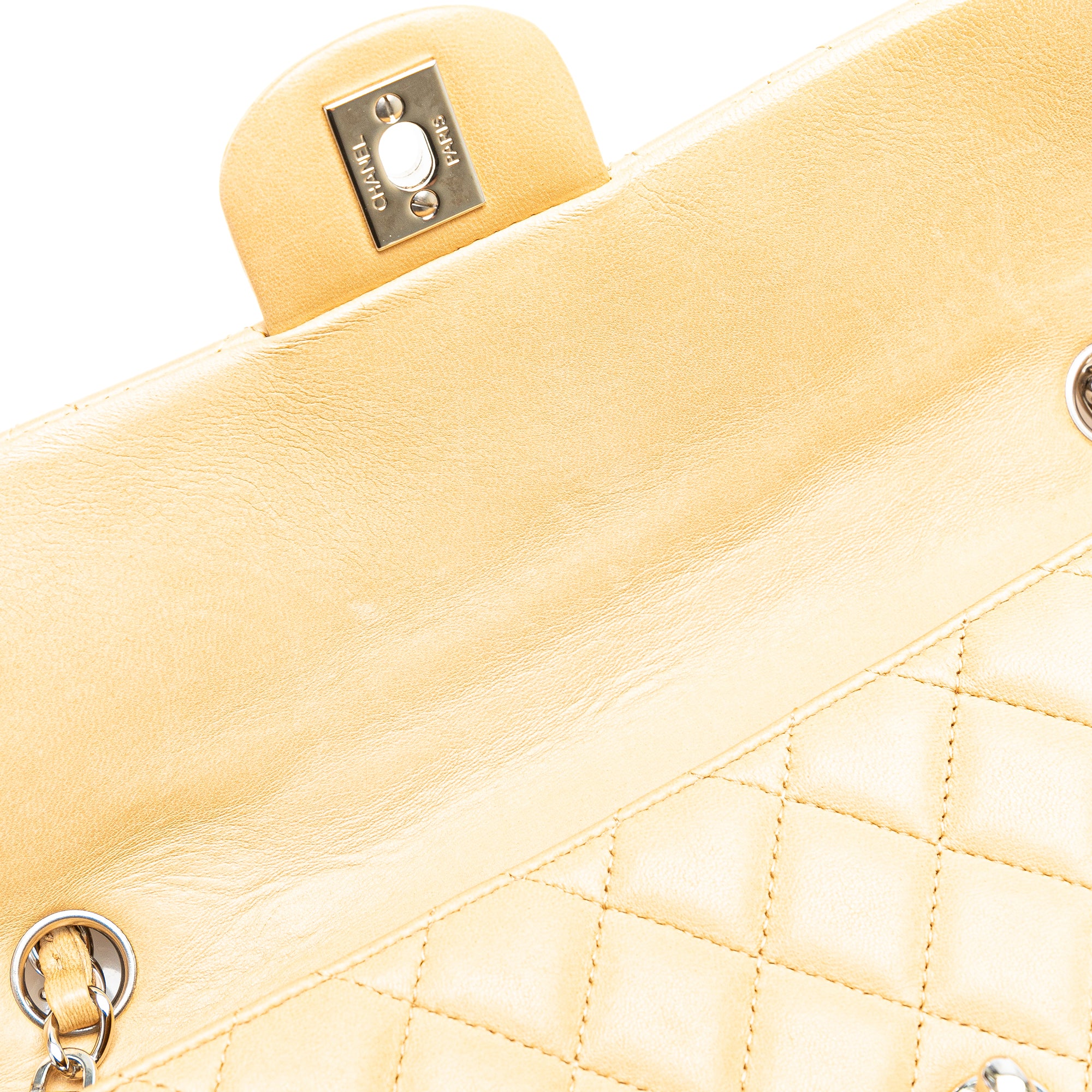 Chanel | Pre-Owned CC Lambskin East West Single Flap | Brown/Beige